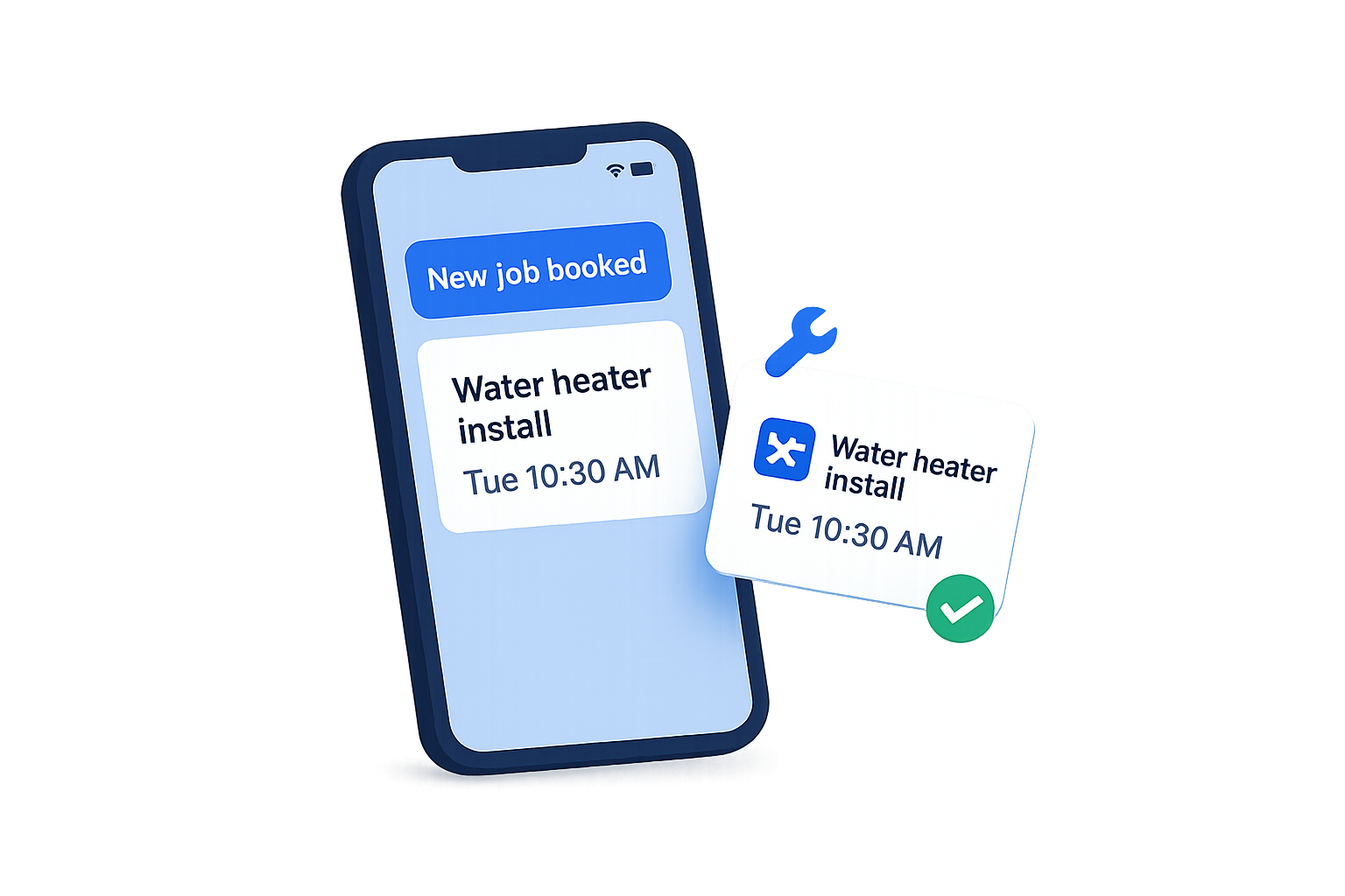 Booked job notification on phone